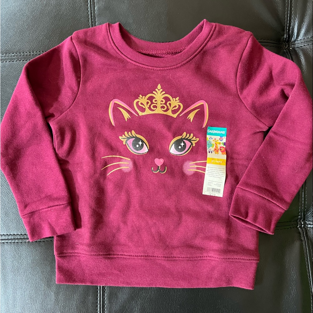 Burgundy cat sweatshirt